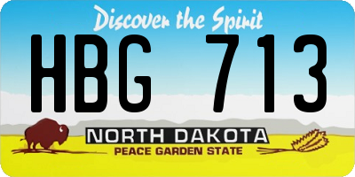 ND license plate HBG713