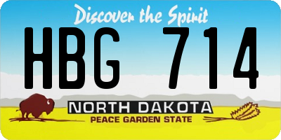 ND license plate HBG714