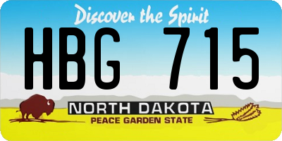 ND license plate HBG715