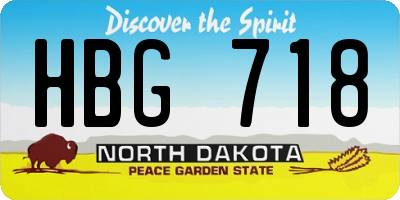 ND license plate HBG718