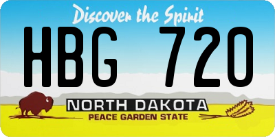 ND license plate HBG720