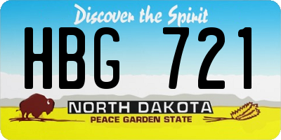 ND license plate HBG721
