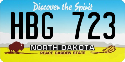 ND license plate HBG723