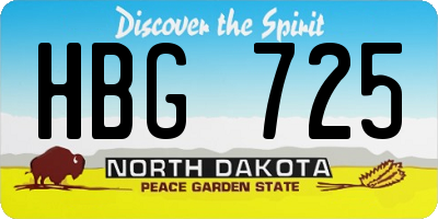 ND license plate HBG725