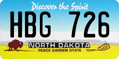 ND license plate HBG726