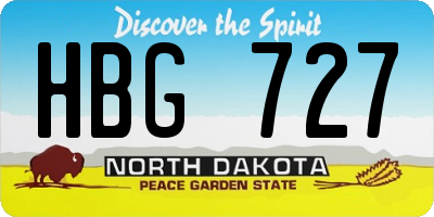 ND license plate HBG727