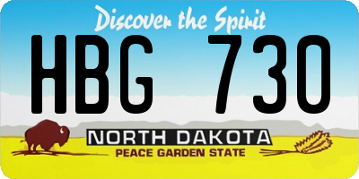 ND license plate HBG730