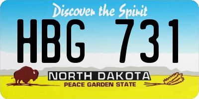 ND license plate HBG731