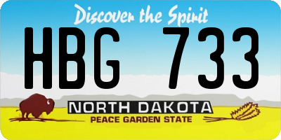 ND license plate HBG733