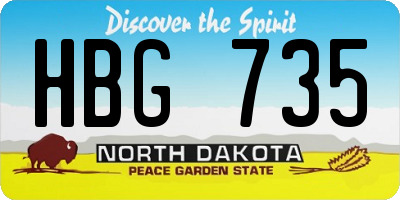 ND license plate HBG735