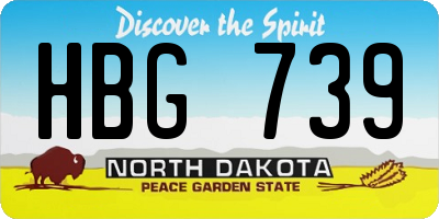 ND license plate HBG739