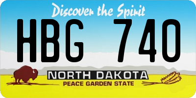 ND license plate HBG740