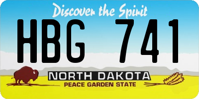 ND license plate HBG741