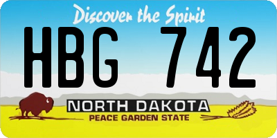 ND license plate HBG742