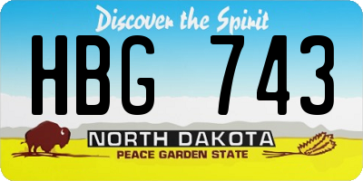 ND license plate HBG743