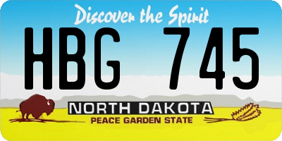 ND license plate HBG745