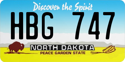 ND license plate HBG747