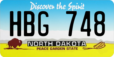 ND license plate HBG748