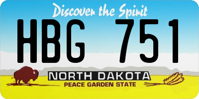 ND license plate HBG751