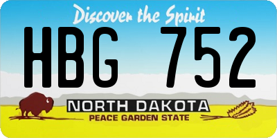 ND license plate HBG752