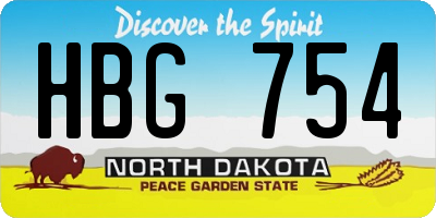 ND license plate HBG754