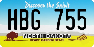 ND license plate HBG755