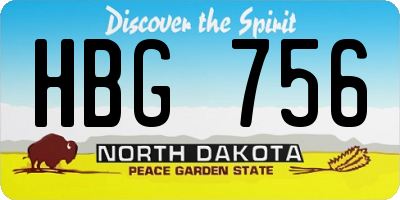 ND license plate HBG756