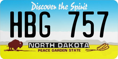 ND license plate HBG757