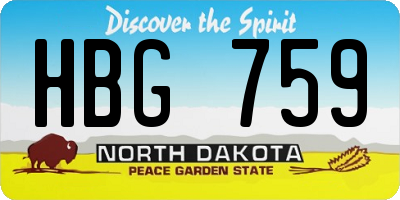 ND license plate HBG759