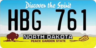 ND license plate HBG761