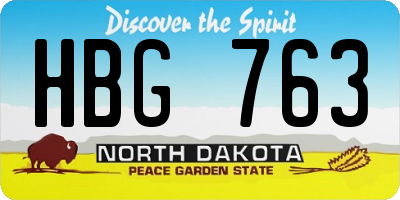 ND license plate HBG763