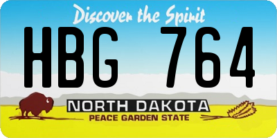 ND license plate HBG764