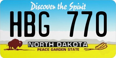 ND license plate HBG770