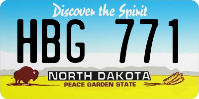 ND license plate HBG771