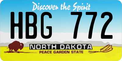 ND license plate HBG772