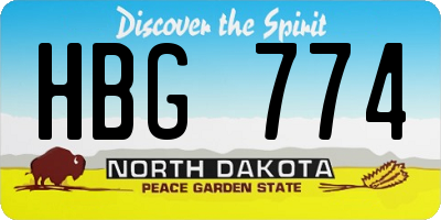 ND license plate HBG774