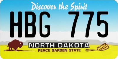 ND license plate HBG775