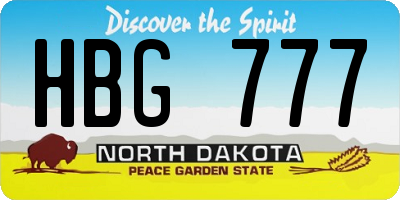 ND license plate HBG777