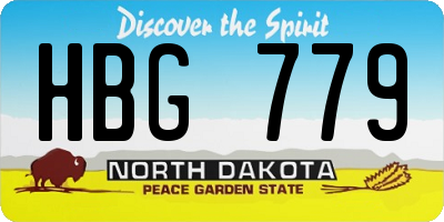 ND license plate HBG779