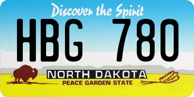 ND license plate HBG780