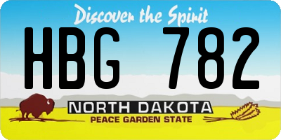 ND license plate HBG782