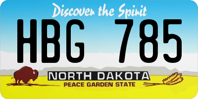 ND license plate HBG785