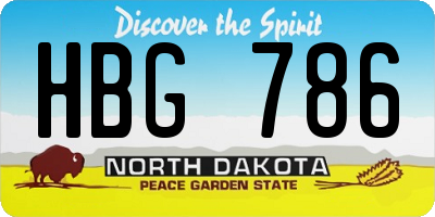 ND license plate HBG786