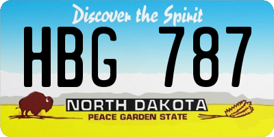 ND license plate HBG787