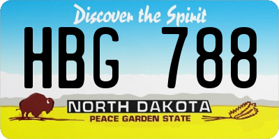 ND license plate HBG788