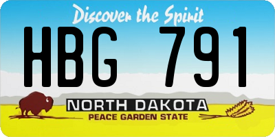 ND license plate HBG791