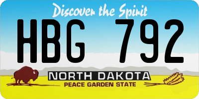 ND license plate HBG792