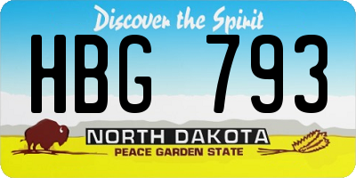 ND license plate HBG793