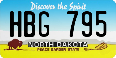 ND license plate HBG795