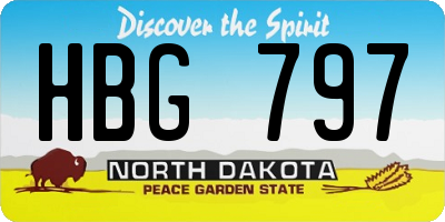 ND license plate HBG797